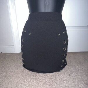 Black tube skirt with hole design